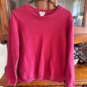 L.L. Bean Women's  Red Crew Neck Sweater